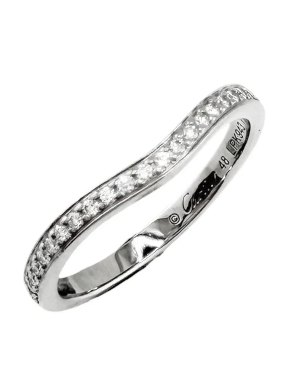 Cartier Ballerina Curve Wedding Ring Platinum Diamond